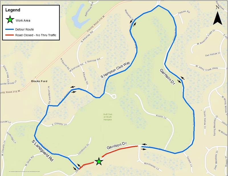 Garrison Drive Emergency Manhole Repair Map